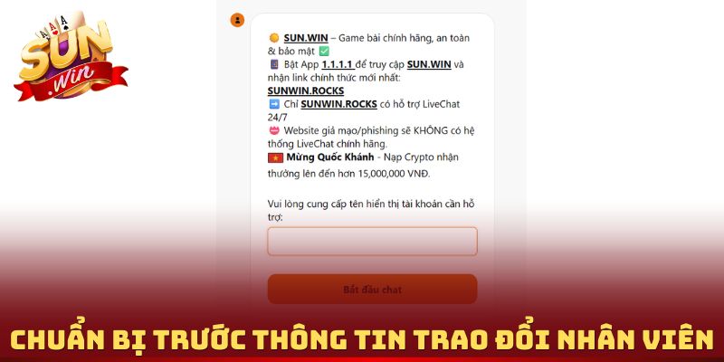 Chuẩn bị trước thông tin trao đổi nhân viên