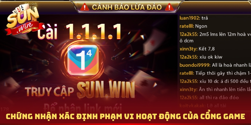 Chứng nhận xác định phạm vi hoạt động của cổng game