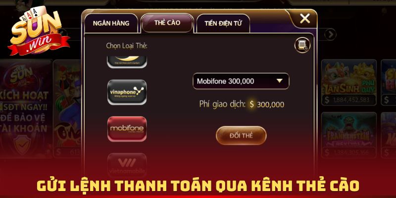 Gửi lệnh thanh toán qua kênh thẻ cào