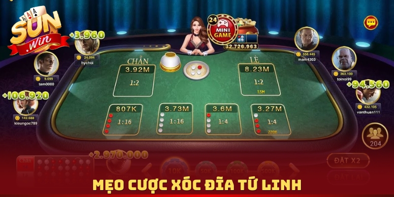 Mẹo cược Xóc Đĩa Tứ Linh